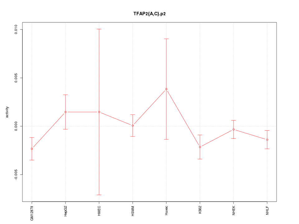 activity profile for motif TFAP2{A,C}.p2